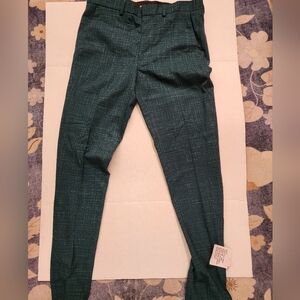 ASOS Men's Dark Green Patterned Dress Pants